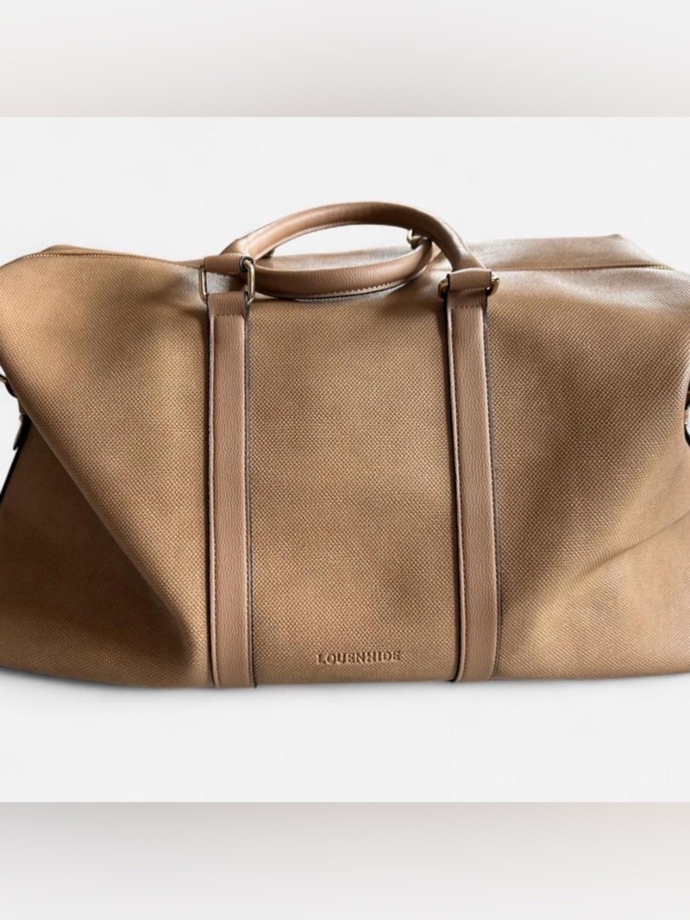 LOUENHIDE Vegan Leather Boston Camel Weekender Bag